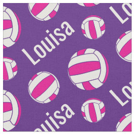 Tecido de padrão esportivo de nome roxo Netball
