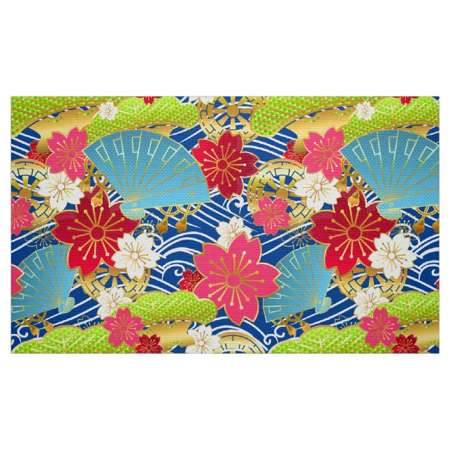 Tecido de padrão estilizado Kimono (Fat Quarter)