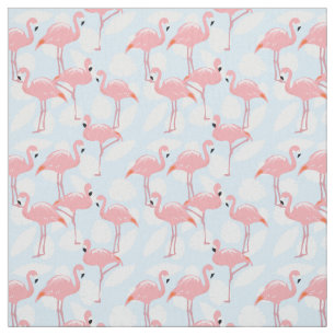 Tecido de Padrão Flamingos Rosa