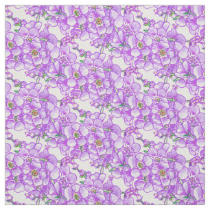 Tecido de padrão floral de "me-nots" roxo