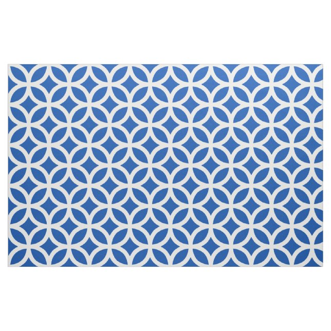 Tecido de Padrão Geométrico Azul Cobalt (Jarda)