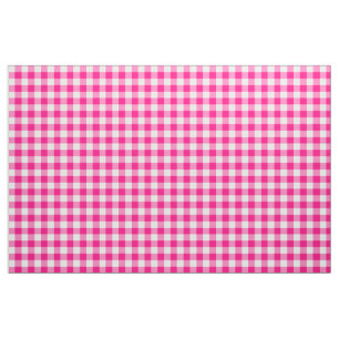 Tecido de Padrão Gingham Rosa Quente