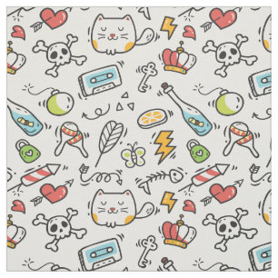 Tecido de Padrão Kawaii Cute