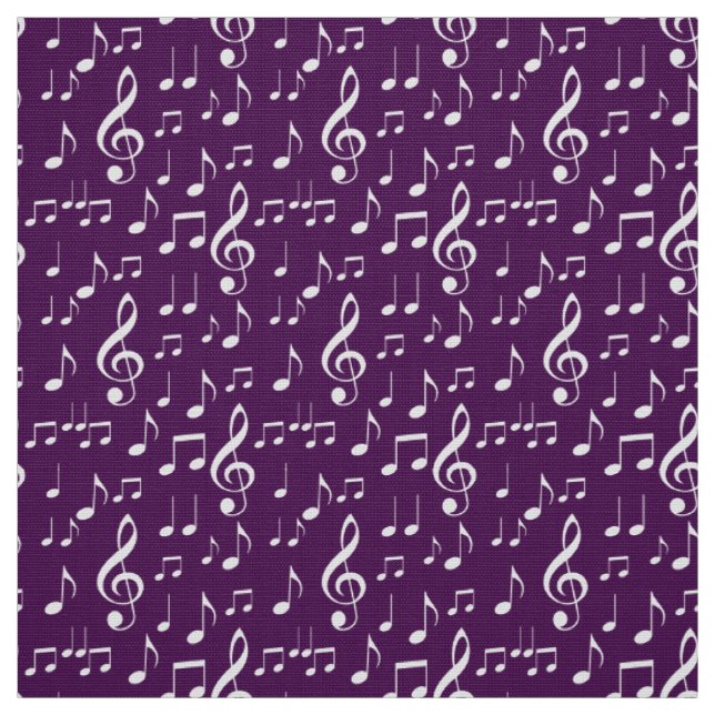 tecido de padrões de notas de música branca (Modelo)