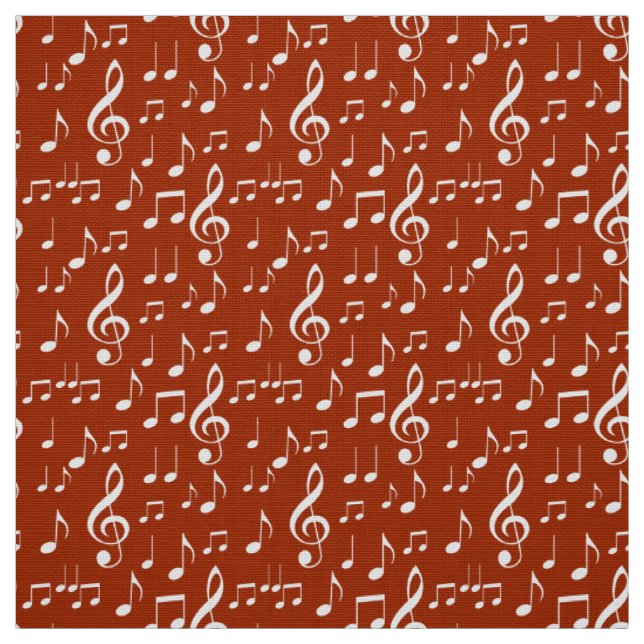 tecido de padrões de notas de música branca (Modelo)
