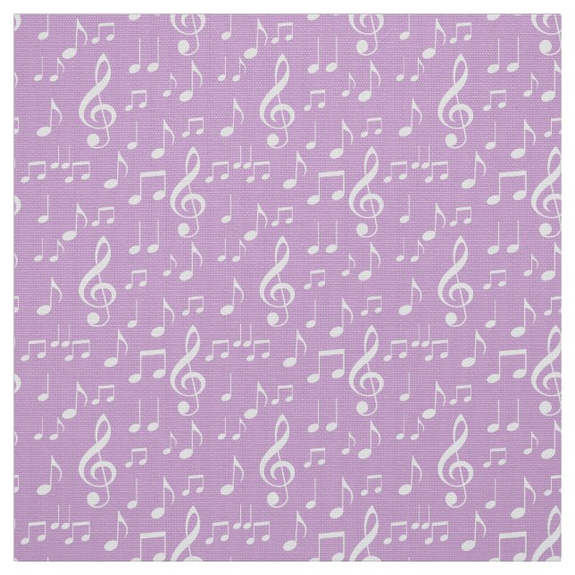 tecido de padrões de notas de música branca (Modelo)