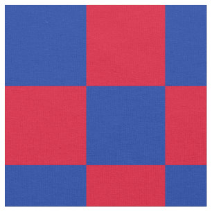 tecido de padrões de tabuleiro vermelho e azul
