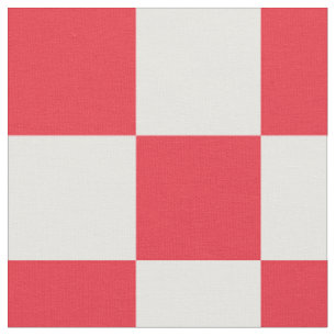 tecido de padrões de tabuleiro vermelho e branco