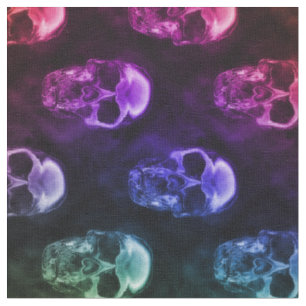 Tecido de padrões do Rainbow Human Skulls