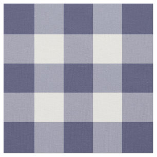 Tecido de padrões Gingham Marinho azul e branco