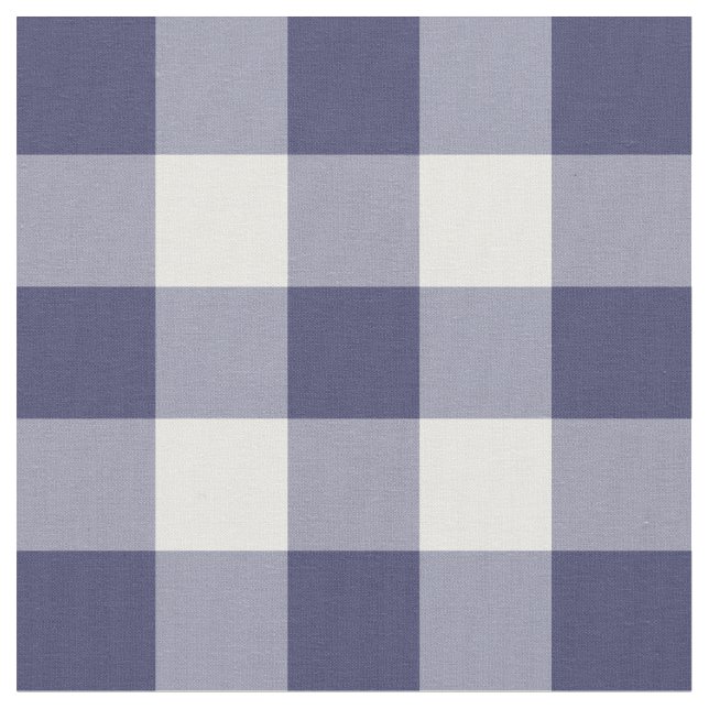 Tecido de padrões Gingham Marinho azul e branco (Detalhe)