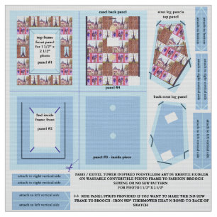 Tecido de Paris Eiffel faz broche de fotograma