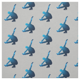 tecido de patinação no gelo - Estrela azul de pa