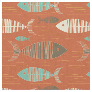 Tecido de Peixe Red Vintage Kitsch