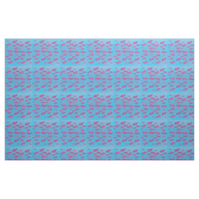 Tecido de peixes cor-de-rosa (Fat Quarter)