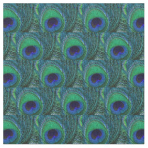 Tecido de pena de pavão - Verde, Teal, Azul, Marin