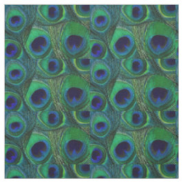Tecido de pena de Peacock - Marinho azul verde-azu