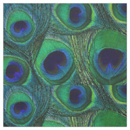 Tecido de pena de Peacock - Marinho azul verde-azu
