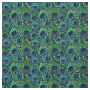 Tecido de pena de Peacock - Marinho azul verde-azu