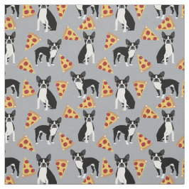 tecido de pizza de Boston Terriers