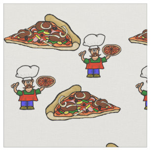 Tecido de pizza divertida