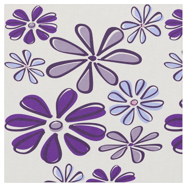 Tecido de Portas de Flor Selvagem Roxo (Detalhe)