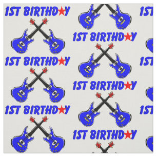 TECIDO DE PRIMEIRO ANIVERSARIO DE GUITAR ELÉTRICO