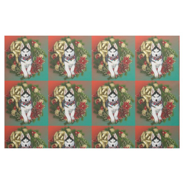 tecido de raça de cachorro siberiano (Fat Quarter)