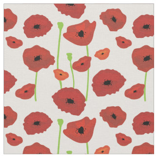 Tecido de Red Poppies.