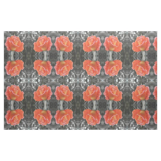 tecido de rosas cor de laranja, têxteis caseiros c (Fat Quarter)