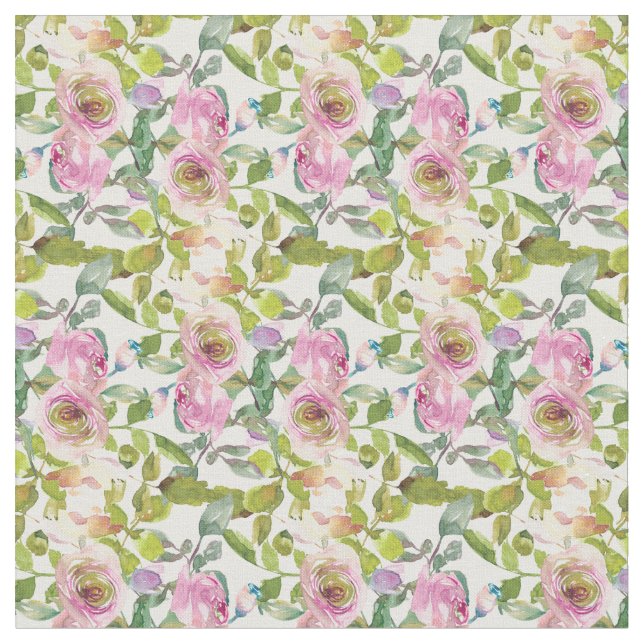 Tecido de Rosas de Aquarela (Detalhe)
