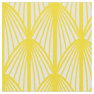 Tecido de Scallops Art Déco Amarelo Dourado Impres