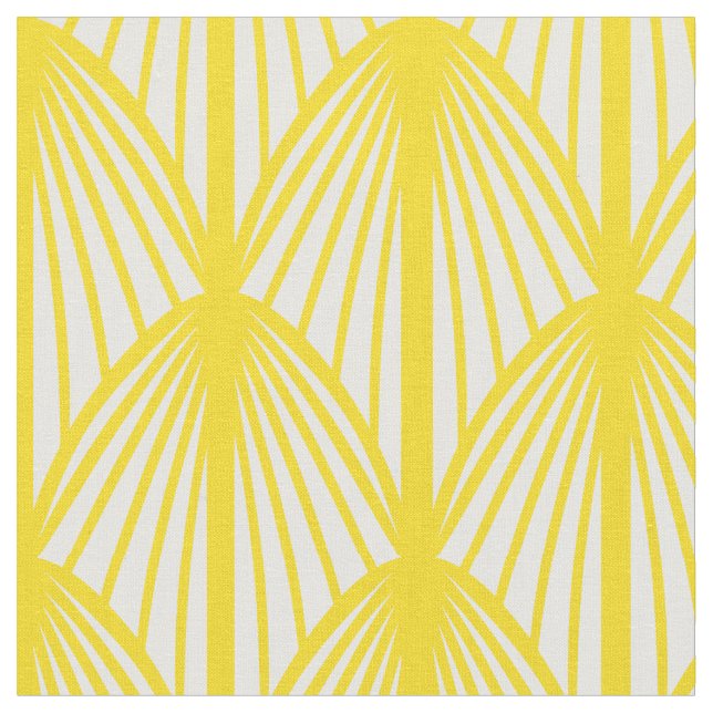 Tecido de Scallops Art Déco Amarelo Dourado Impres (Detalhe)