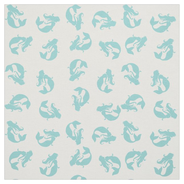 Tecido de Sereia Aqua e Branco (Modelo)