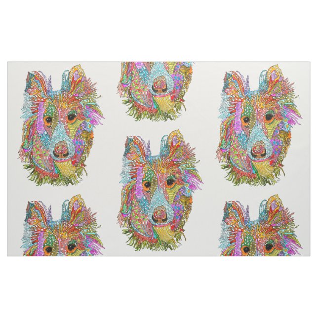 Tecido de Sheltie bonito e colorido (Fat Quarter)