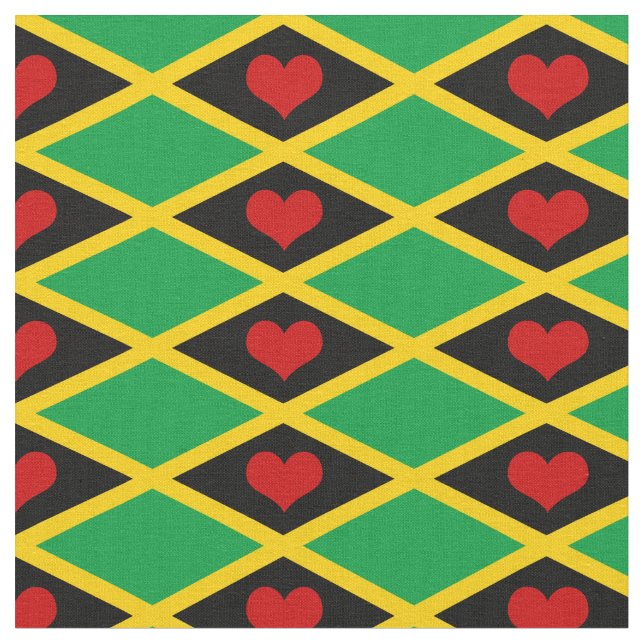 Tecido de Sinalizador da Jamaica e Moda do Coração (Detalhe)