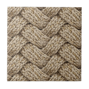 Tecido de Tricô de Linha Entrelaçada – Bege Quente