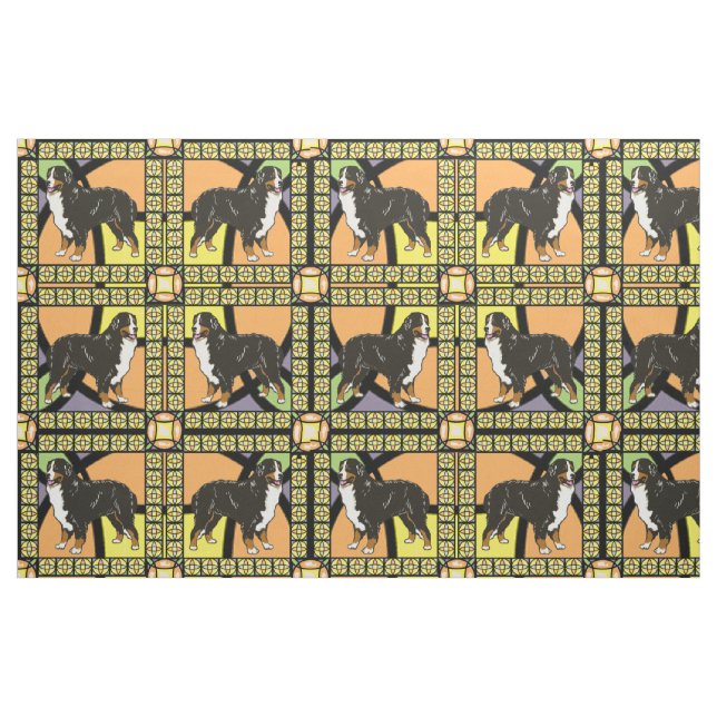 tecido de "vidro manchado" de Bernese Mountain dog (Fat Quarter)