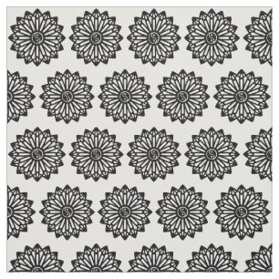 Tecido de Yin Yang - preto, branco