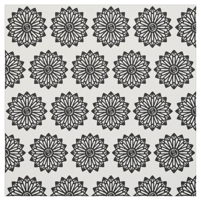 Tecido de Yin Yang - preto, branco (Modelo)