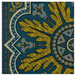 Tecido Deco do Ponto de Estrela Azul e Dourado