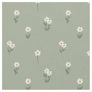 Tecido Decoração Boho Floral Verde Cottagecore