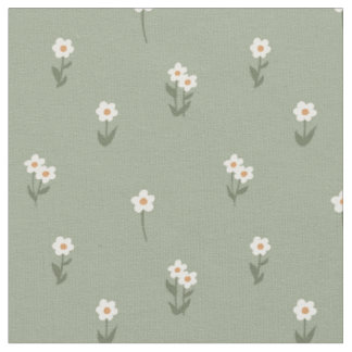 Tecido Decoração Boho Floral Verde Cottagecore
