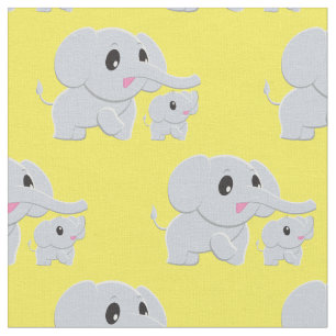 Tecido Decoração de Berçário de Bebê Elefante Fofo