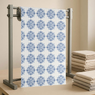 Tecido Decoração Floral Rústica Azul Branca de Campo Fran