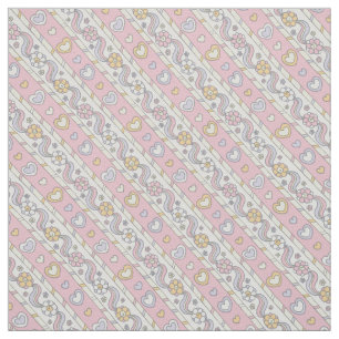 Tecido decorativo de flores cor-de-rosa