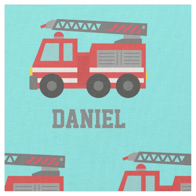 Tecido Decorativo Infantil Caminhão de Bombeiros V (Detalhe)