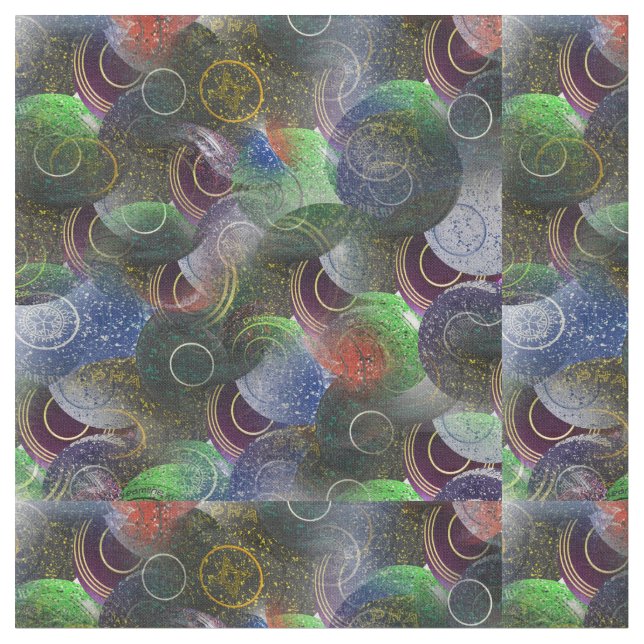 Tecido Decoupage Colorida de Bolas de Leite, (Detalhe)