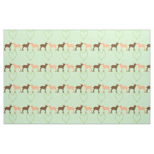Tecido Deer Casal e Daisy Heart
