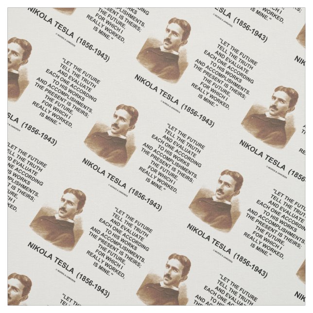 Tecido Deixe o futuro dizer à verdade Nikola Tesla (Modelo)